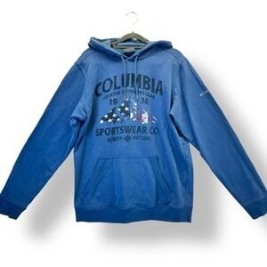 Columbia Mens Small Hoodie Pullover Blue Greater Outdoor Gear Sweatshirt